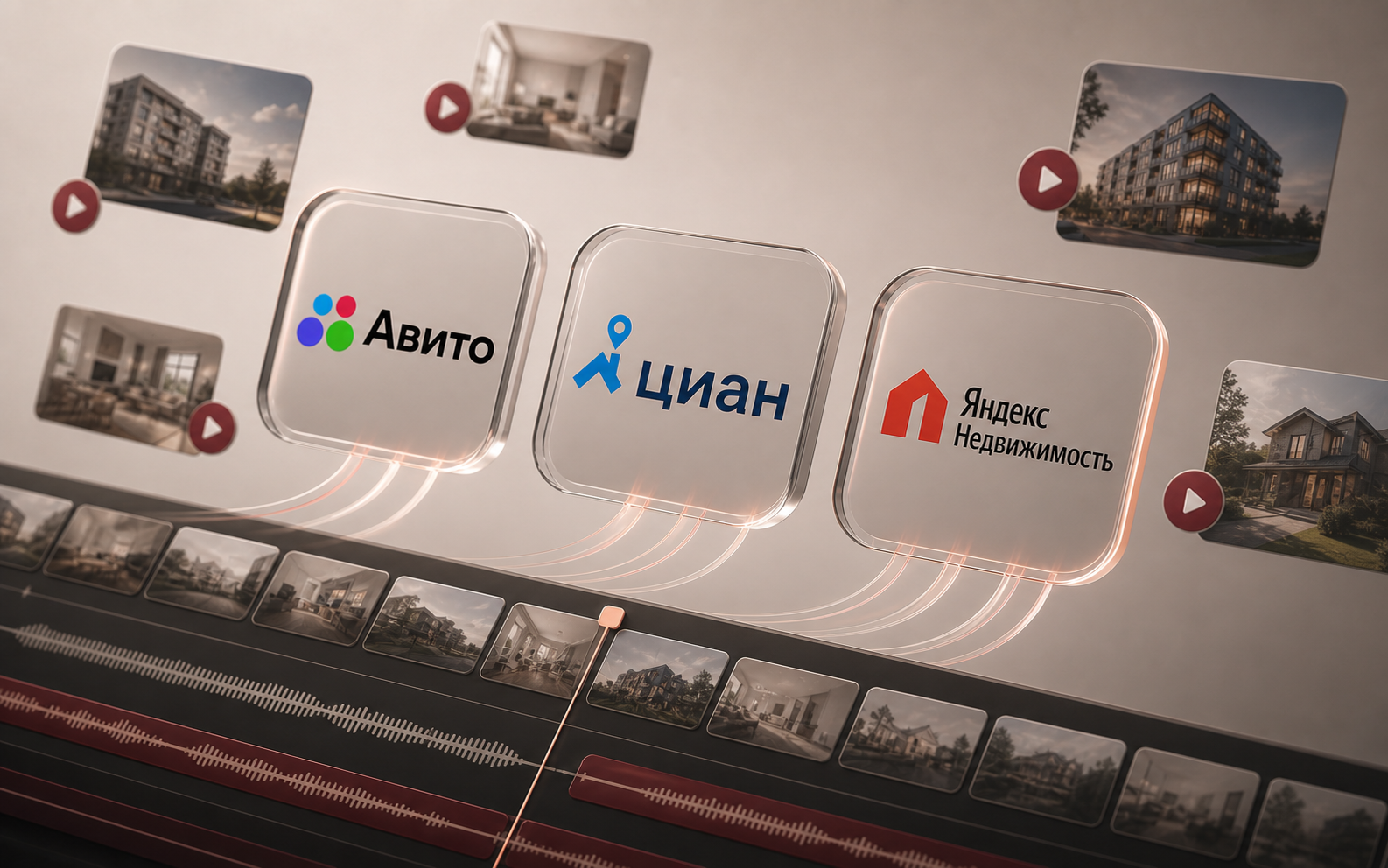 Авито, Циан и Яндекс Недвижимость в монтажном интерфейсе